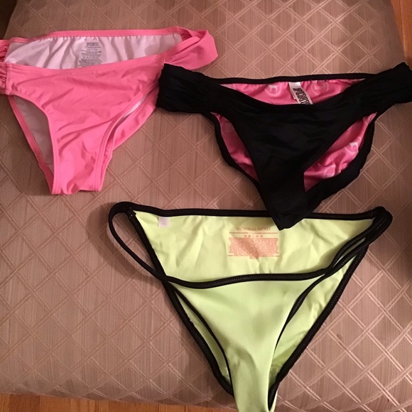 Bundle of 3 VS Pink Bikini Bottoms - Picture 1 of 6